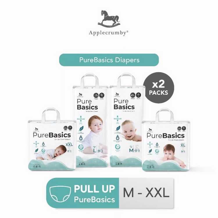 Applecrumby PureBasics Pull Up Diapers (Mega, 2 Packs)