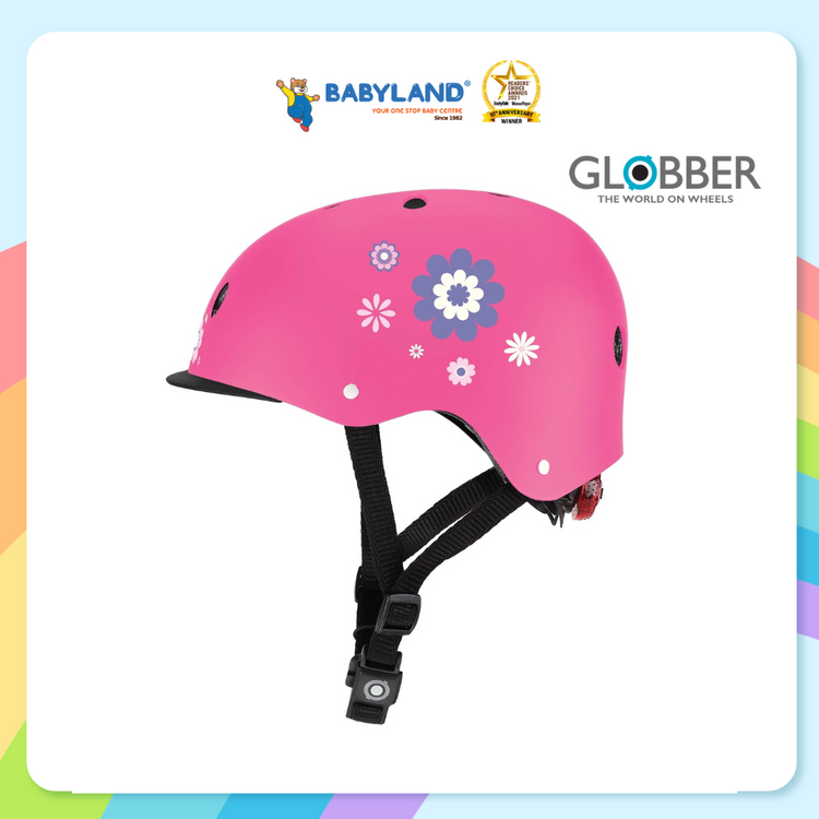 Globber Helmet Elite Light Deep Pink - Flower (48-53cm)