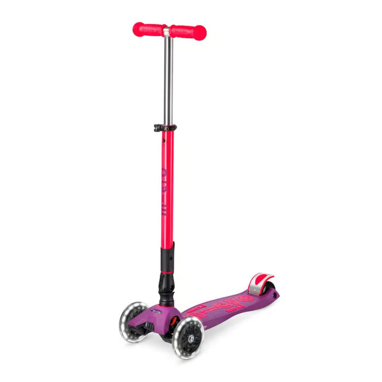 Micro 228 Maxi Deluxe Foldable Neon LED Scooter - Ultra Pink (5-12 Years)
