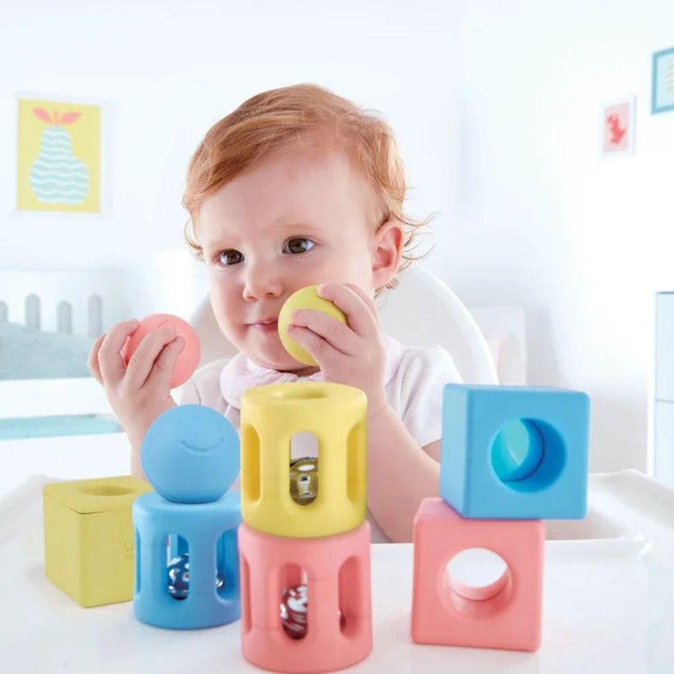 Hape 0456 Trio Geometric Rice Rattle (0-18m)