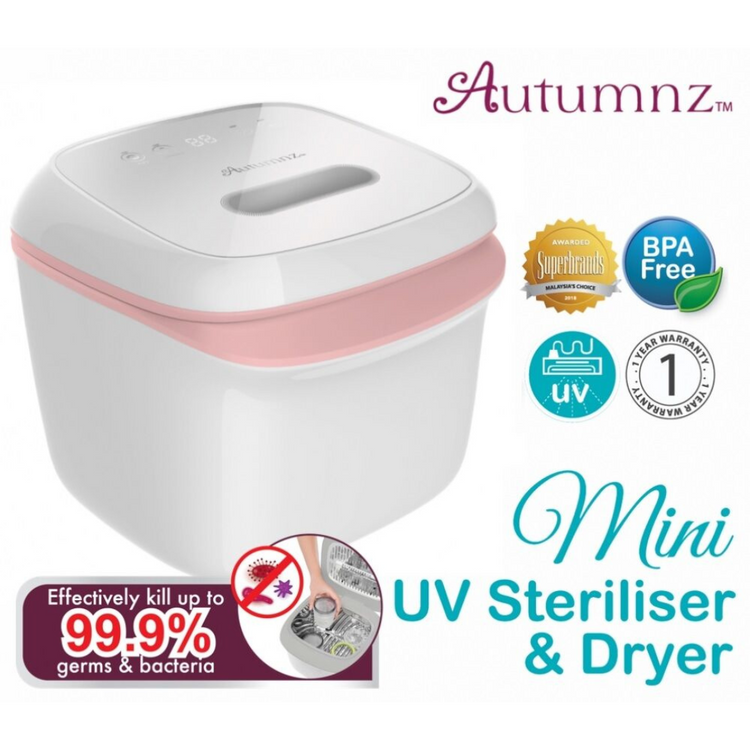 Autumnz Mini UV Steriliser & Dryer (Pink/Grey)