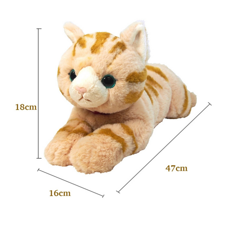 Sunlemon 1812 Brown Tabby - Lying Cat Stuffed Toy M