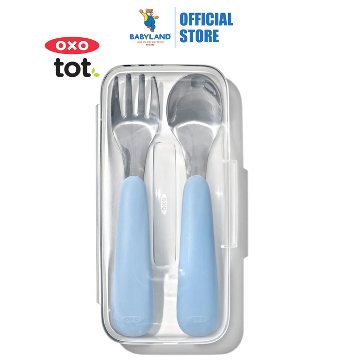 Oxo Tot On-The-Go Fork & Spoon Set - Dusk