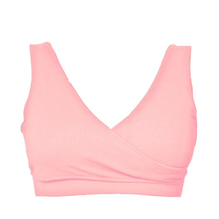 Boss Mama Real-Support Bra - Blush Pink | Pregnancy, Nursing and Pumping Bra -Friendly Wireless Soft Thick Band Flexible