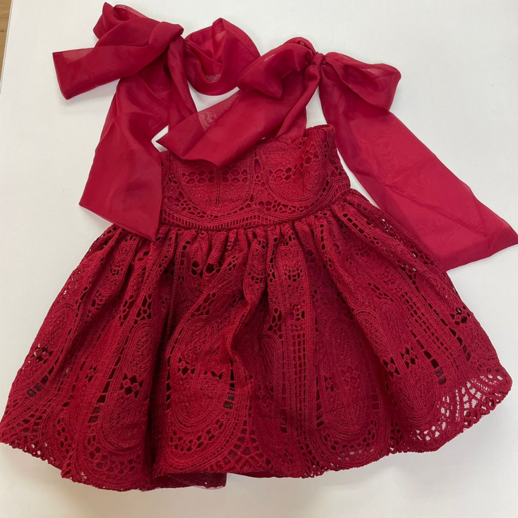 Hatch Scarlet Lace Dress - Red