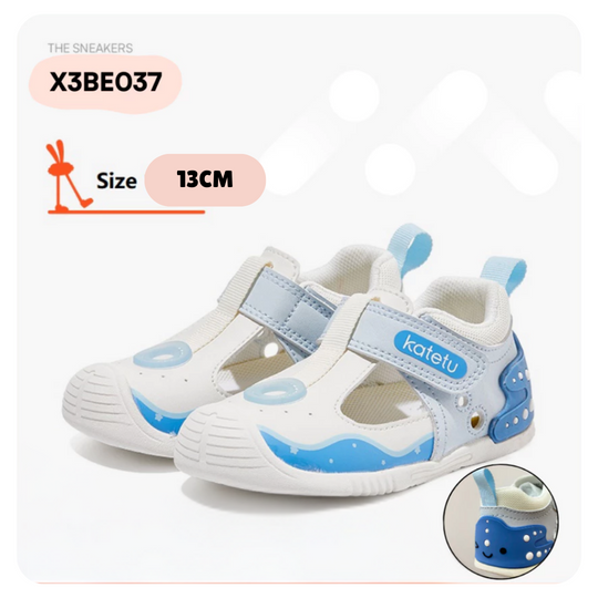 Katetu Crtartu Trendy and Comfort Kids Sandal Shoes for Summer X3BE037 - WhiteBlue2 (13cm)