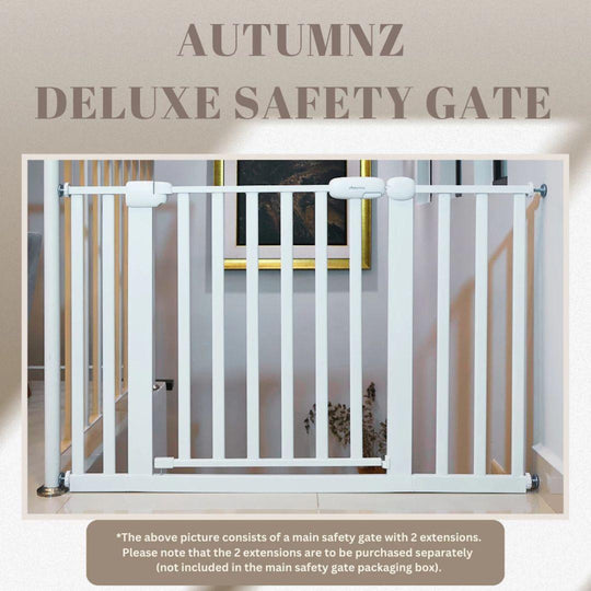 Autumnz Deluxe Safety Gate Auto Close & Fits Doorway (75-82cm) | Safety Gate Extension