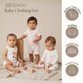 Joey&Mom Baby Clothing Bundle (3-Piece Set) | Bamboo Cotton Sleepsuit + Rompers | Soft Breathable Cooling | Eczema Safe