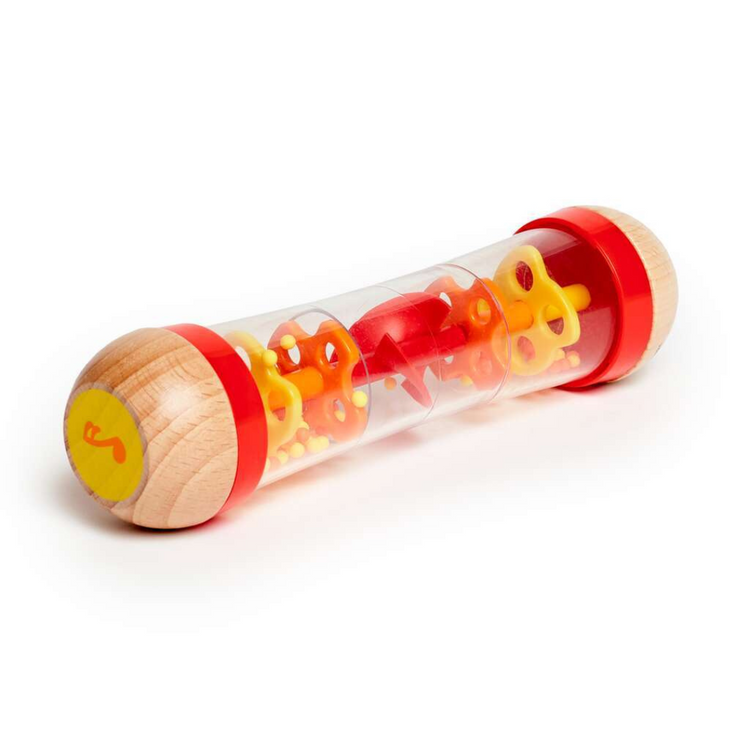 Hape 0327 Beaded Raindrops Rattle - Red For Baby Age 6 Months+
