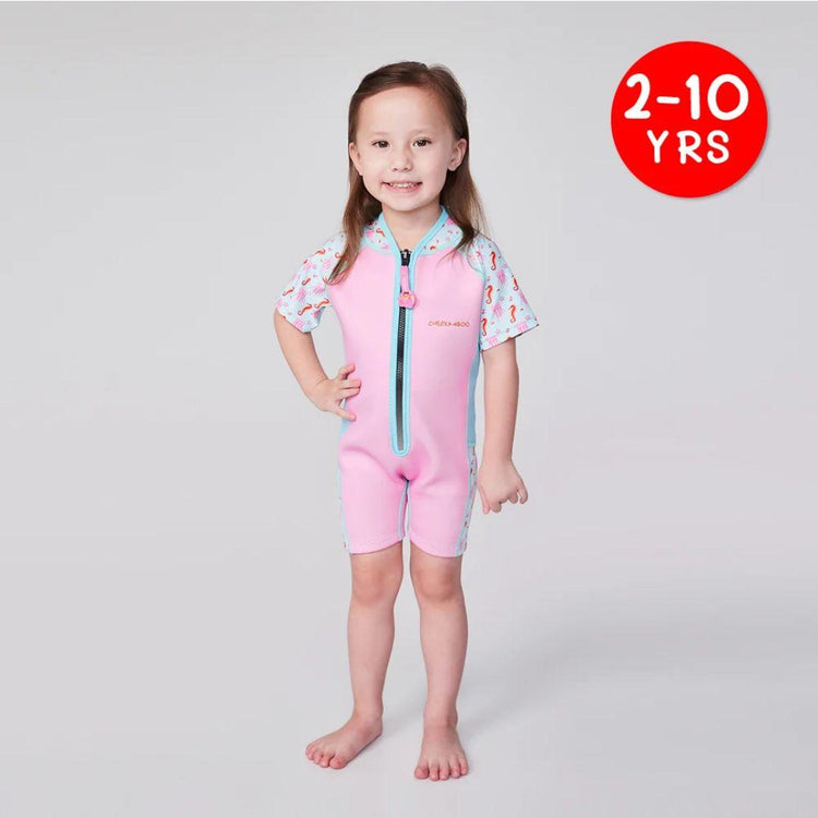 Cheekaaboo Wobbie Toddler Thermal Swimsuit UPF50+ Pink Jellyfish