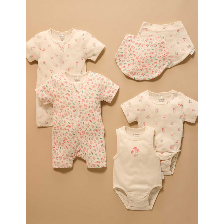 Purebaby Organic 2 Pack Dribble Bib - Emilia Print