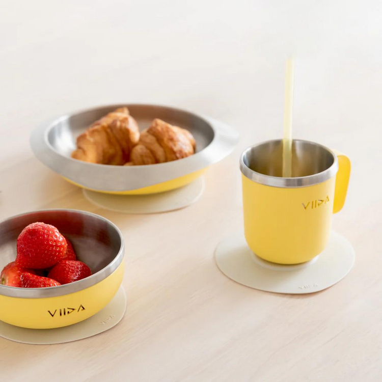 Viida Soufflé Antibacterial Stainless Steel Tableware Set with Suction Pad (EU)