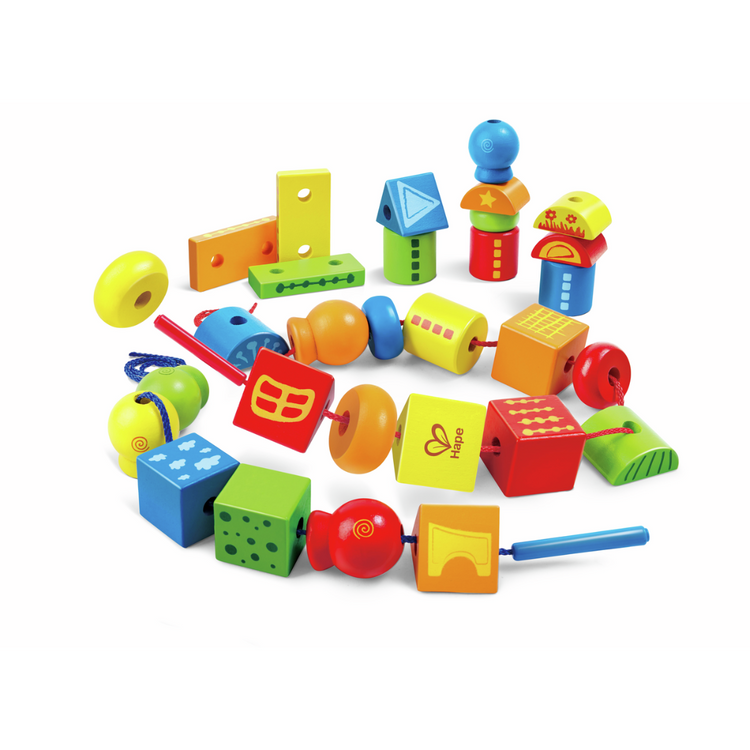Hape 1019 String Along Shapes sorting bead for kids 3+ years