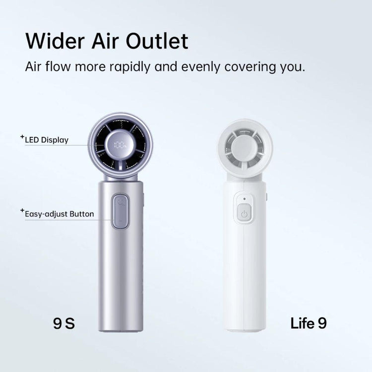 JisuLife Handheld Fan 9S (5000mAh) Portable Mini Fan 22h Battery Life Cooling Fans with LED Display for Travel Home Office