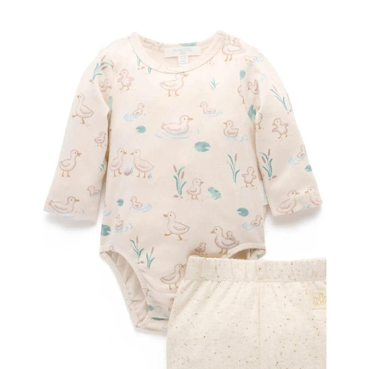 Purebaby Organic Garden Goose Print 3 Piece Gift Set