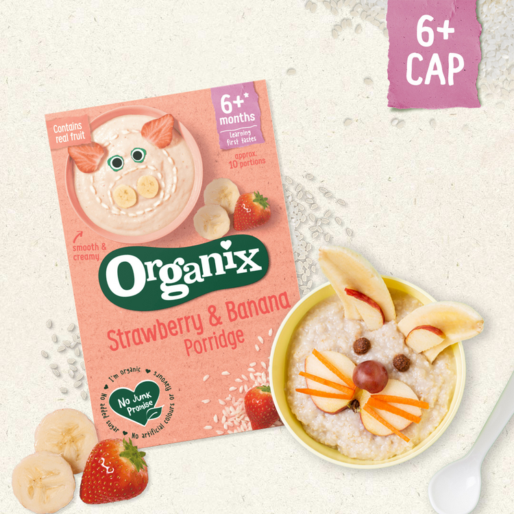 Organix Strawberry & Banana Porridge For Babies (6M+)