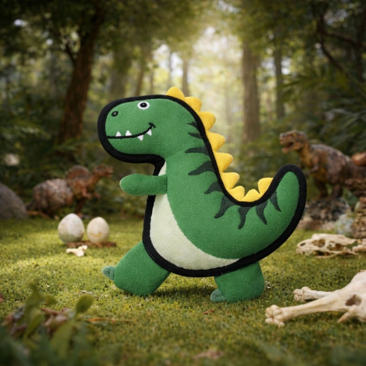 V-Pet Rough & Tough Toys - Jurassic Echo - Tyrannosaurus Rex-Green M