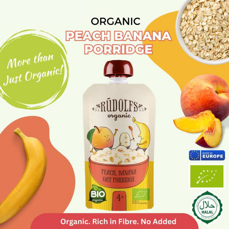 Rudolfs Organic Peach Banana Oat Porridge 110g (6m+)