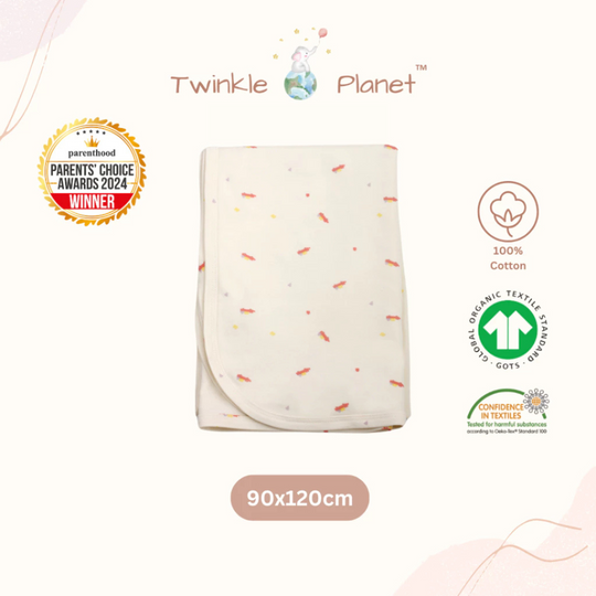 Twinkle Planet Organic Cotton Interlock Swaddle Blankets (90cm x 120cm)