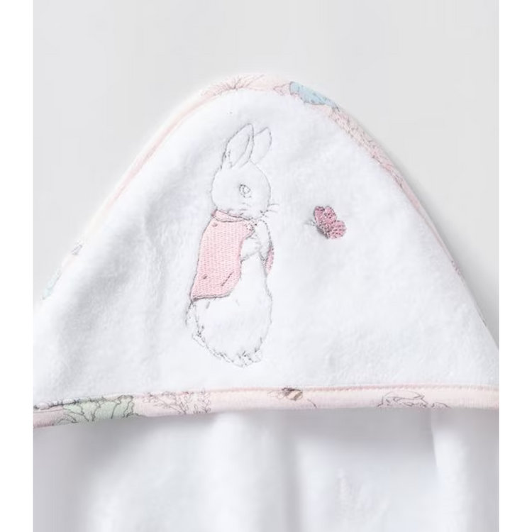 Bubba Blue Peter Rabbit 'Hop Little Rabbit' Hooded Towel - Pink (80x80cm)