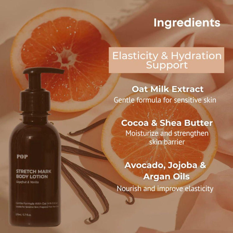 Pop Neutral Stretch Mark Body Lotion 170ml - Grapefruit & Vanilla