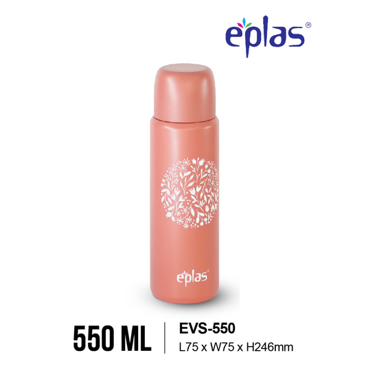 EE JIA Eplas Stainless Steel Vacuum Flask 550ml - Pink