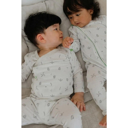 Hamako Tencel Baby Kids Long Kimono Set - Willow
