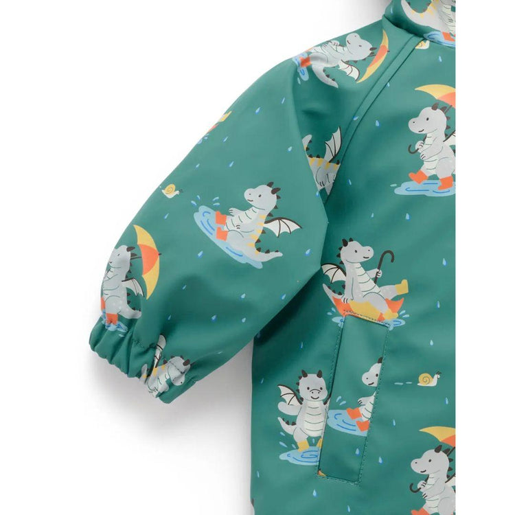 Purebaby Organic Dragons in the Rain Print Waterproof Jacket