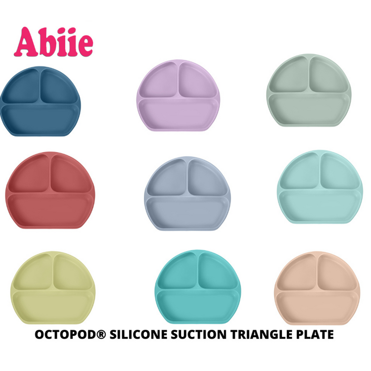 Abiie Octopod Silicone Suction Triangle Plate No Lid