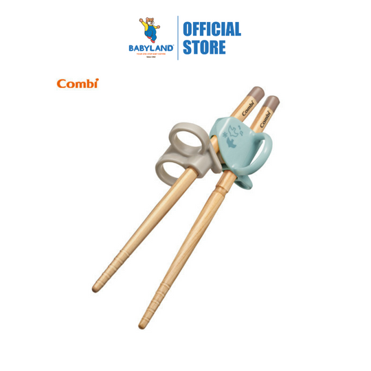 Combi Baby Education Chopsticks Wood Right Hand - Blue