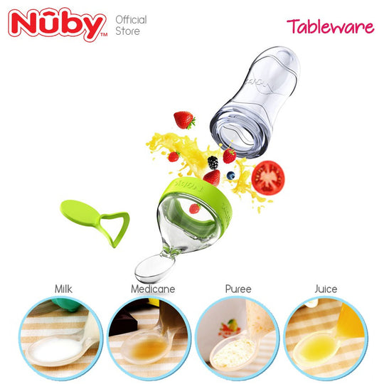 Nuby Garden Fresh Silicone Squeeze Feeder With 2 Spoons 4m+