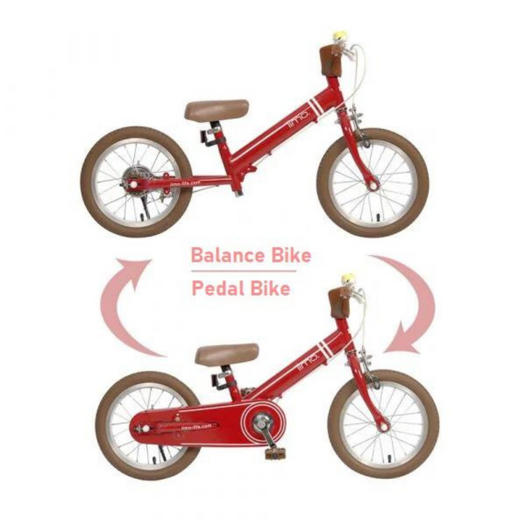 Iimo 2-in-1 Balance Bike 14" (Balance Bike to Pedal Bike) (Red)