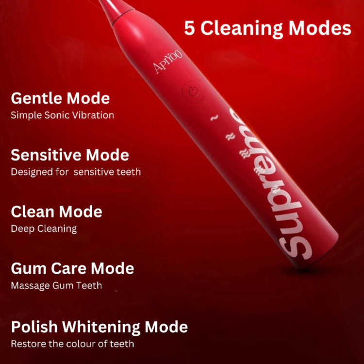 [ LIMITED EDITION ] ApiYoo Supreme Sonic Electric Toothbrush - Red Supreme Series