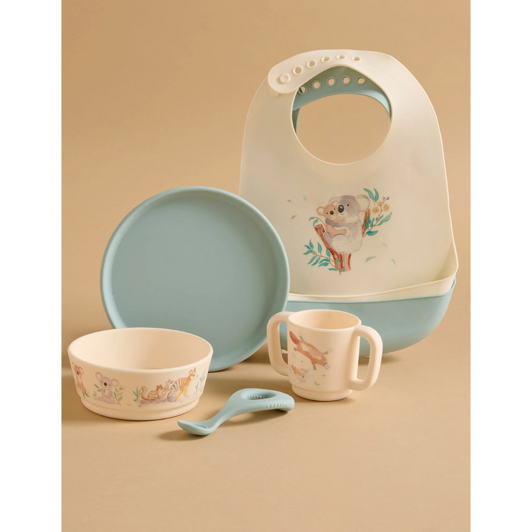 Purebaby Organic Bush Babies Silicone Feeding Set