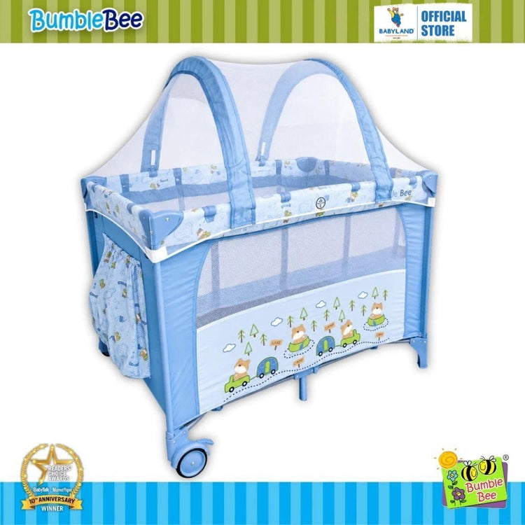 Bumble Bee 2 Levels Bassinet Playpen/Playard/Travel Cot - Bears (Birth to 15kg)