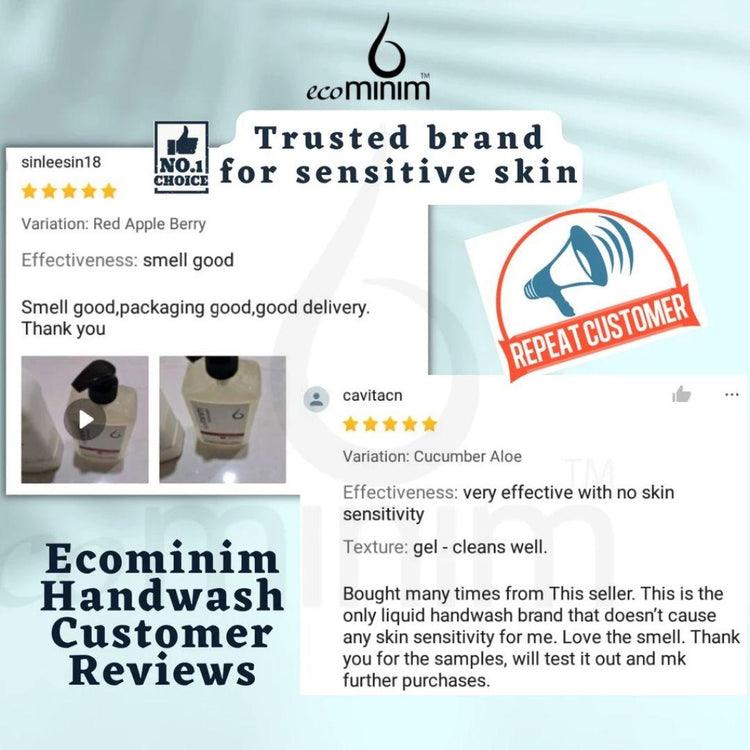 Ecominim Gentle Handwash kind to hands Liquid 500mL | Plant Based, No SLES/SLS, Skin Friendly