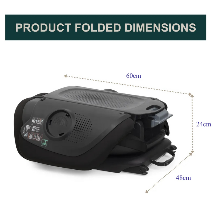 Chicco Fold & Go S I-size Booster Seat - Posh Black | From 100cm to 150cm (3Y+)