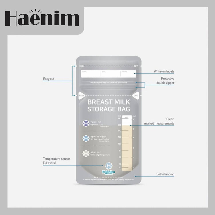 Haenim Breast Milk Storage Bag 180ml (30pcs)