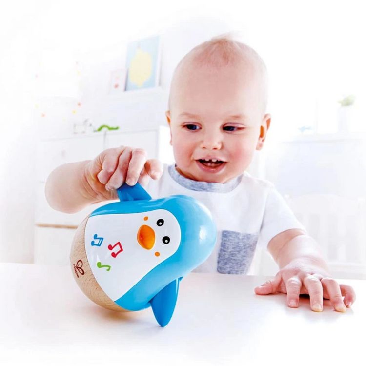 Hape 0331 Penguin Musical Wobbler Music Toy for baby 6 months+