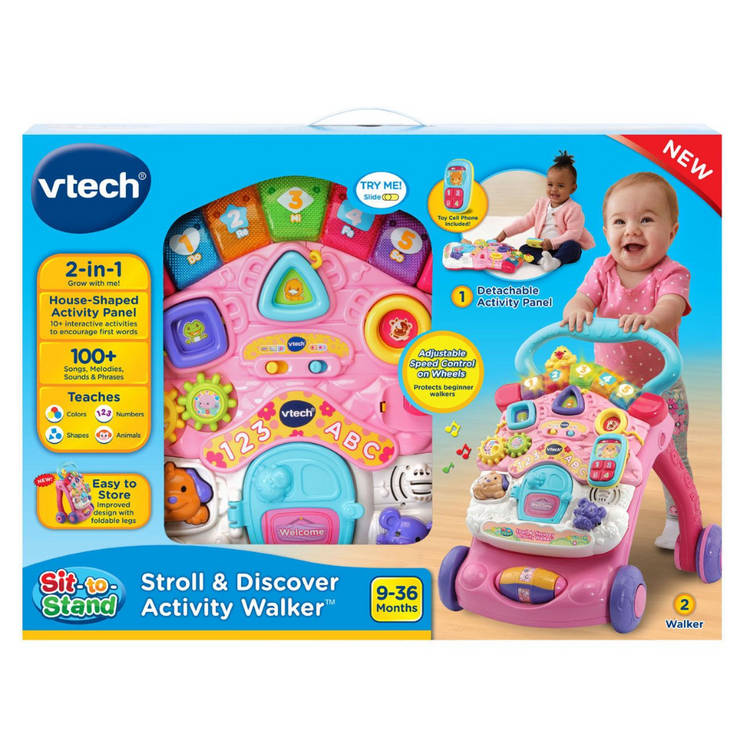 Vtech Sit To Stand Stroll & Discover Activity Walker - Pink ( 9 to 36 months )