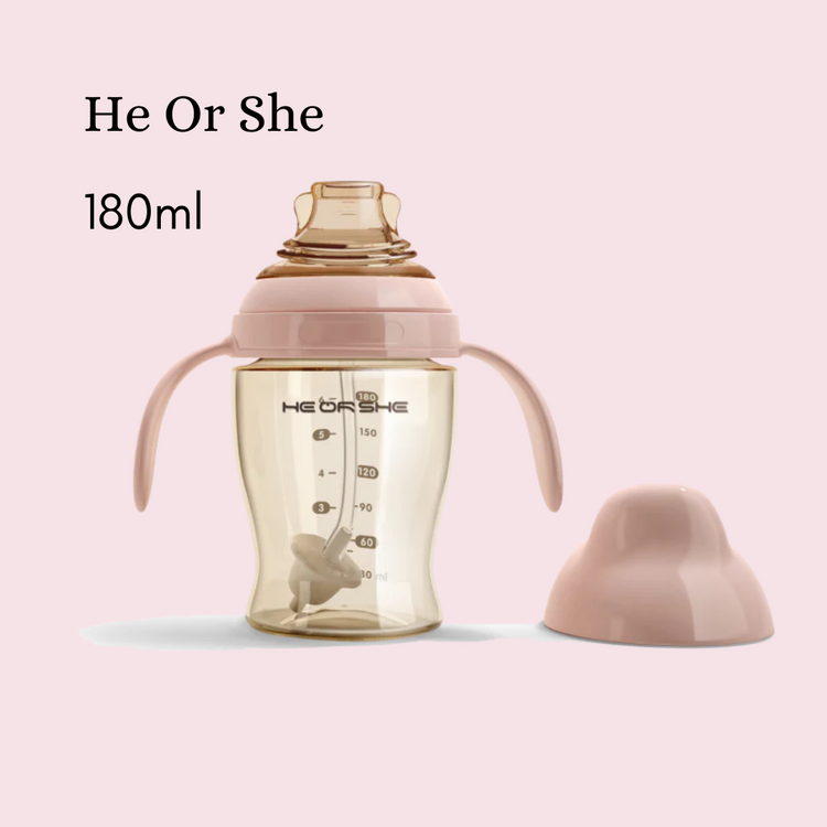 He Or She Dental-Care Sippy Cup 6oz/180ml - Pink