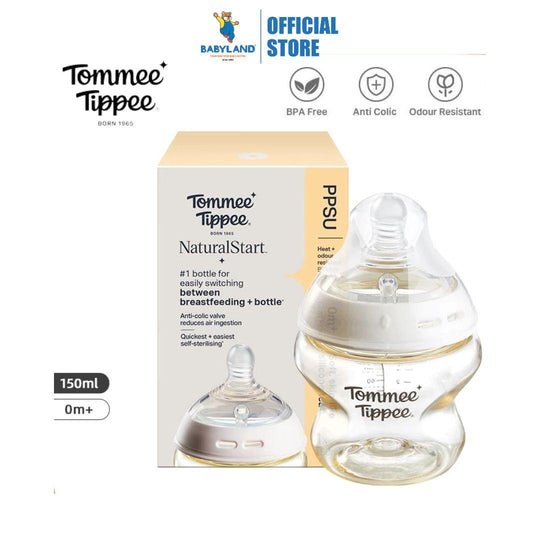 Tommee Tippee Natural Start PPSU Bottle 150ml - Slow Flow Teat, BPA-Free, Silicone Teat