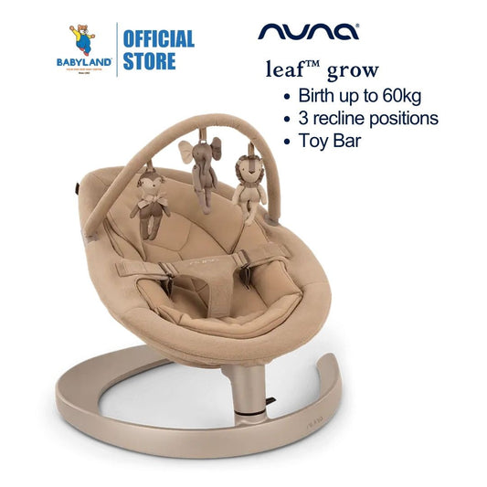 Nuna Leaf Grow Baby Swing & Soother with Toy Bar - Teddy