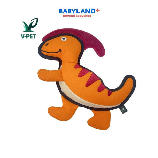 V-Pet Rough & Tough Toys - Jurassic Echo - Parasaurolophus-Orange M