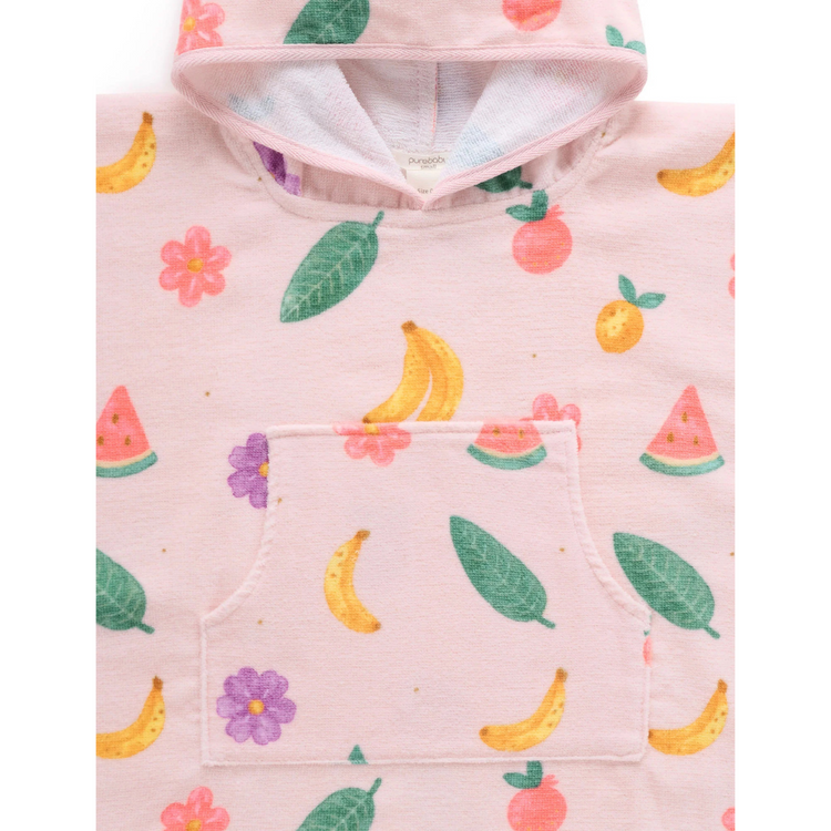 Purebaby Organic Tropical Fruity Hooded Towelling Poncho