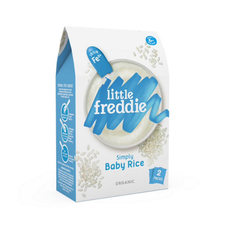 Little Freddie Organic Baby Porridge 2*80g (6-7m+)Baby Rice, 7 Grain with Blueberry