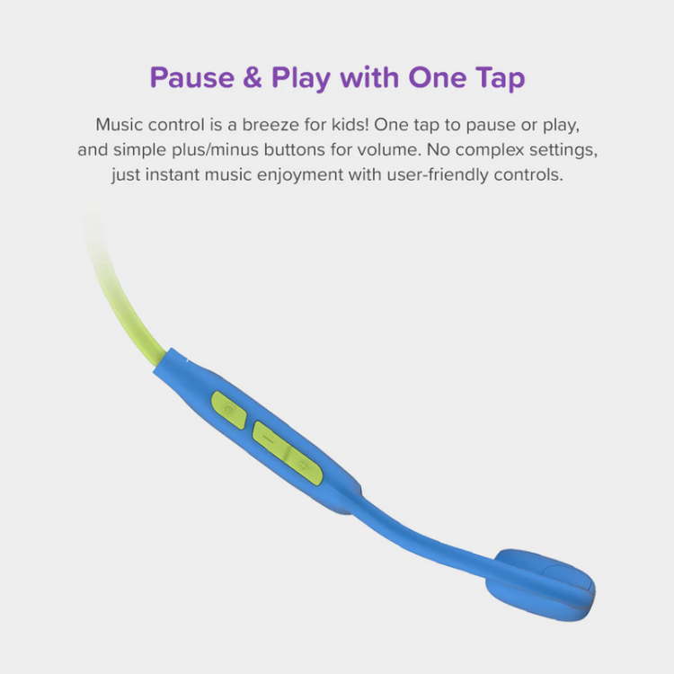 myFirst Headphones AirWaves - Bone Conduction Wireless Bluetooth Headphones for Kids