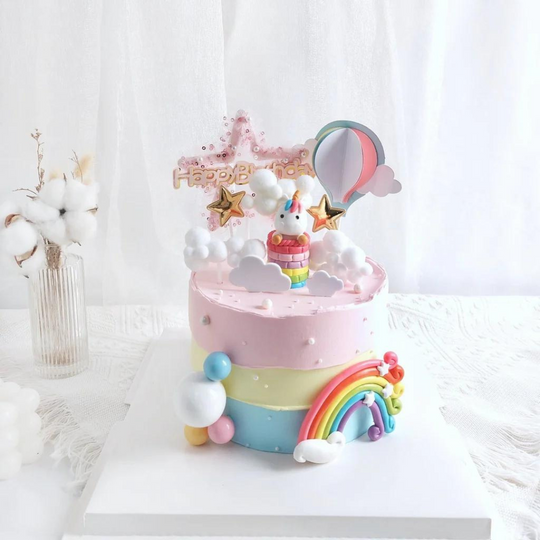 [PRE-ORDER] Yippii Unicorn Star Cake 6 Inch (With Toy)