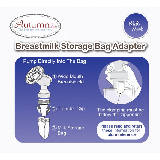 Autumnz Breastmilk Storage Bag Adapter (Wide Neck)