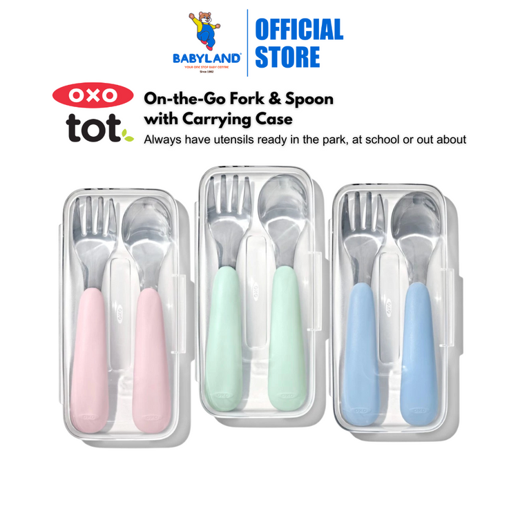 Oxo Tot On-The-Go Fork And Spoon Set with Travel Case